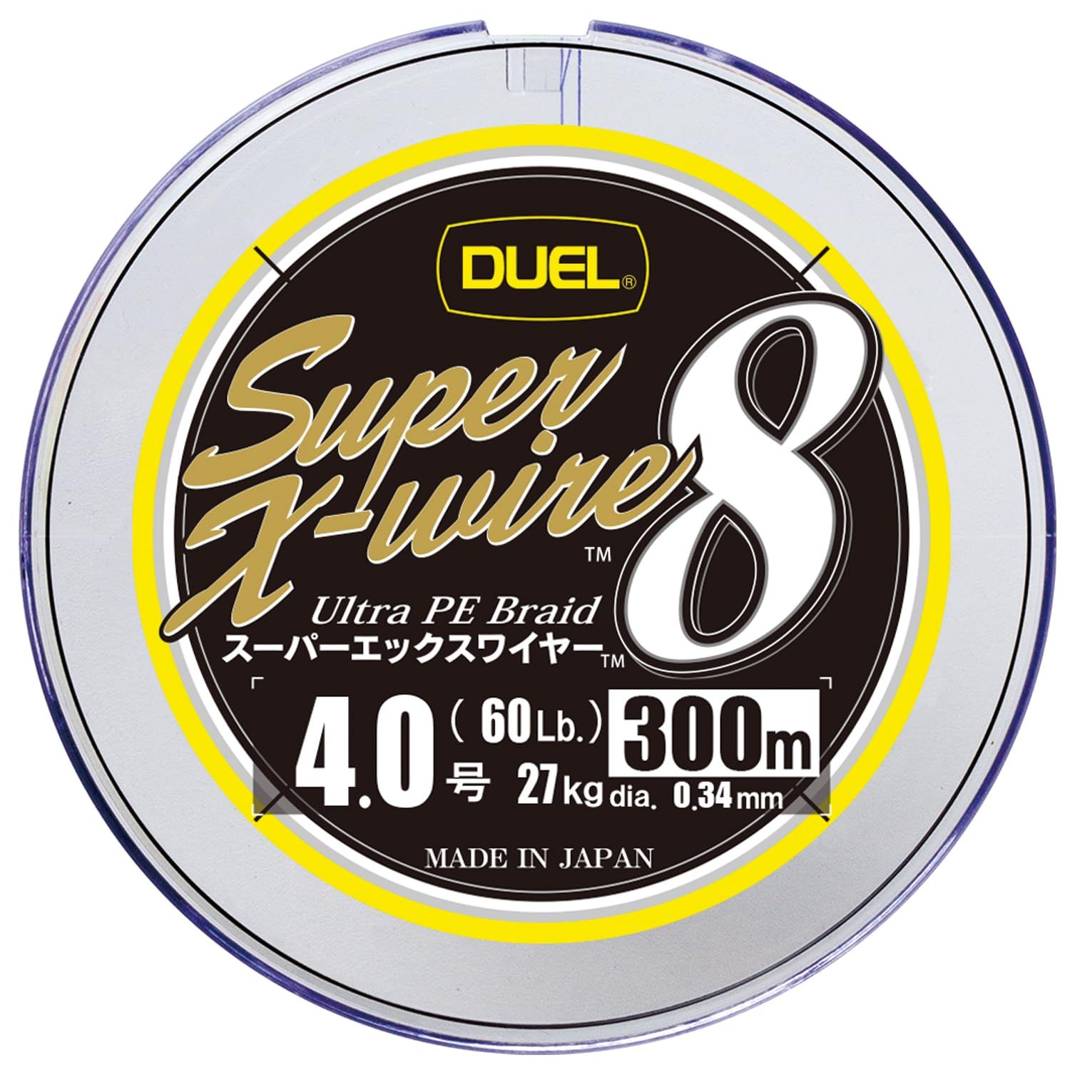 【迅速発送】DUEL (デュエル) PEライン 釣り糸 スーパーエックスワイヤー8 【 ライン 釣りライン 釣具 高強度 高感度 】 4.0号 300m 5色/イエローマーキング H3623N-5CR