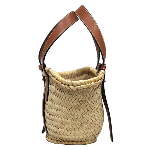 ロエベ　バスケットバッグ スモール（ヤシの葉&カーフ） バスケットバッグ スモール（ヤシの葉&カーフ） ベージュ - LOEWE