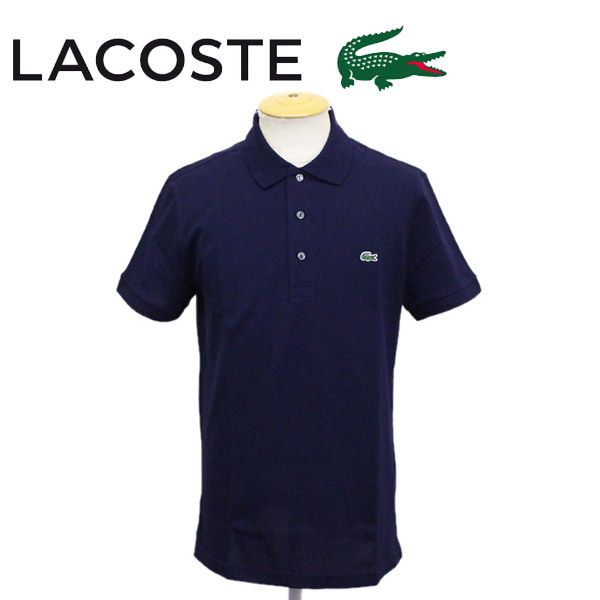 LACOSTE (ラコステ) PH7937L スリムフィット ソリッドポロシャツ 半袖 日本製 全3色 LC191 166ネイビー 2-XS