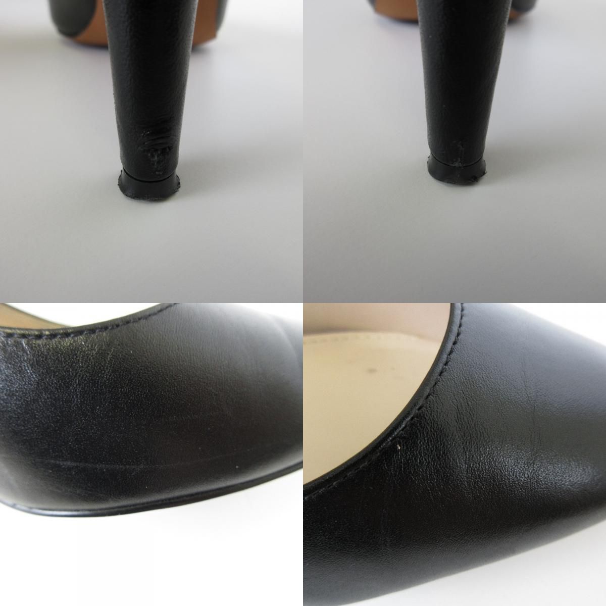 【新品未使用】COLE HAAN ブラック ポインテッドトゥパンプス 24cm 良品 COLE HAAN コールハーン レザー ポインテッドトゥ パンプス