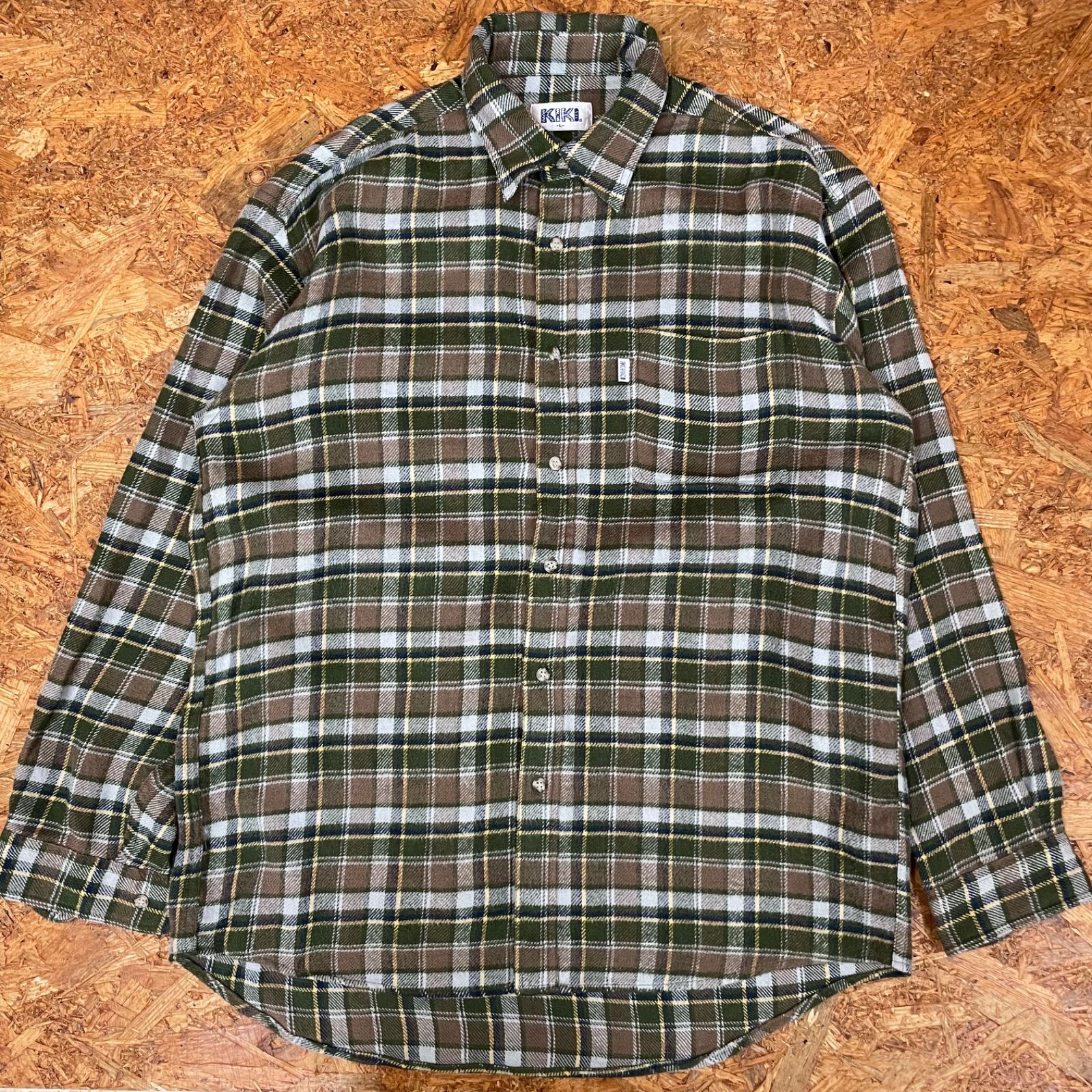 ’90s KIKI ネルシャツ L メンズ チェックシャツ 長袖 90年代 Ladies ヴィンテージ ビンテージ VINTAGE ユーズド USED 古着