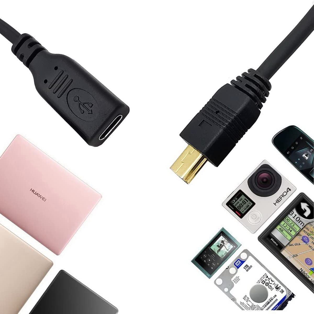 2個 USB 変換 延長 ケーブル タイプB オス タイプC メス コード Amazon.co.jp: SinLoon USB C延長ケーブル タイプC オス-メス ショート