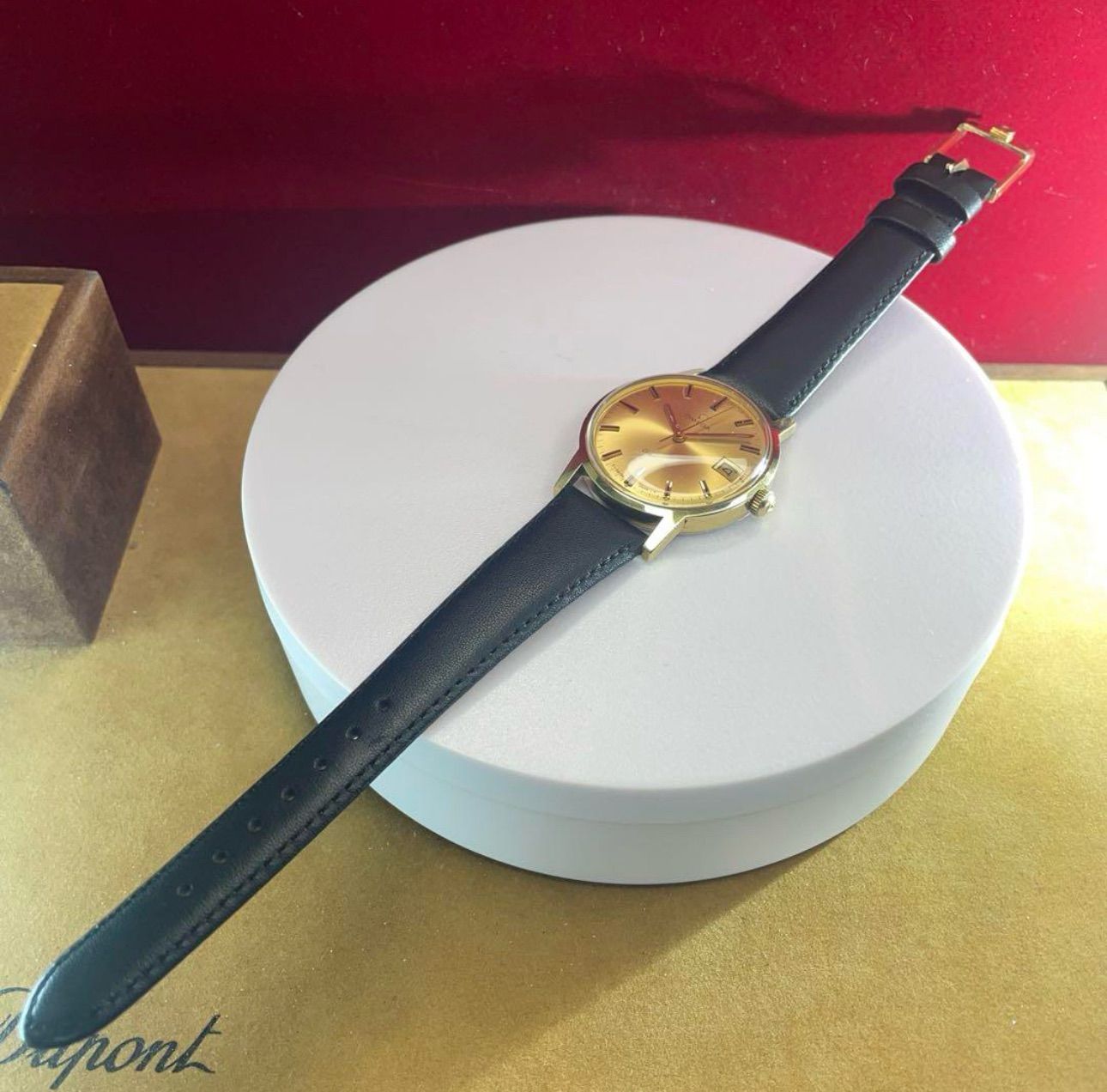 ☆OH済☆70s OMEGA ジュネーヴ 手巻 純正Ωリューズ 純正尾錠