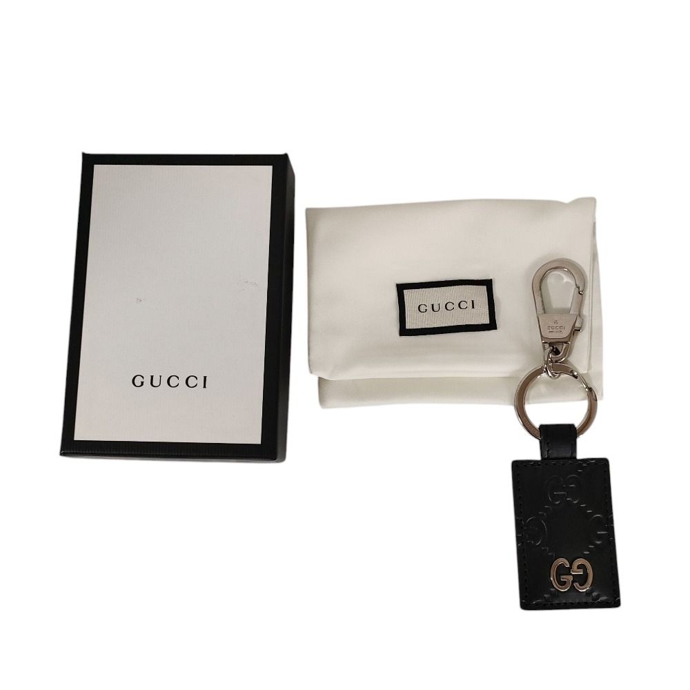 新品同様 GUCCI グッチ シマ レザー GG柄 キーリング