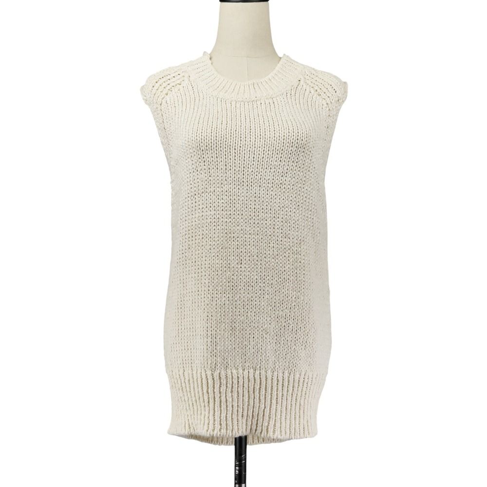 25SS BLAMINK ブラミンク シルクリネン バックリボンベスト 7918-106-0116 サイズ38 オフホワイト レディース 古着