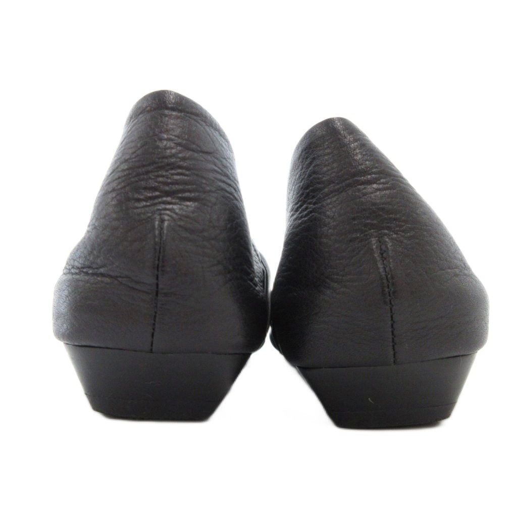 極美品◎日本製 SAYA サヤ パテントレザーコンビパンプス 22.5 サヤ SAYA フラットシューズ パンプス レザー 22.5cm 黒
