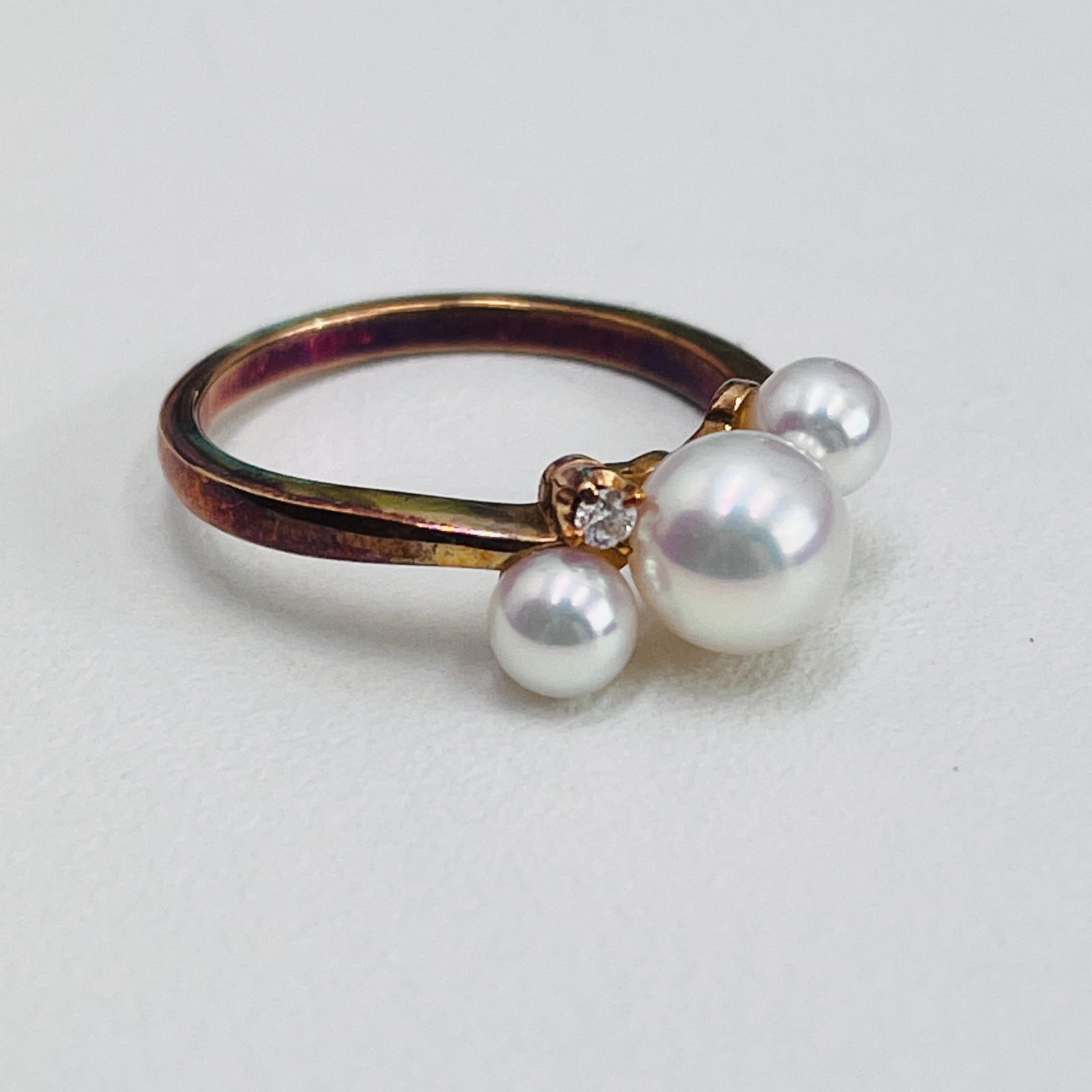 N 値下げ中【期間限定販売】MIKIMOTO ミキモト パールリング 指輪 アコヤパール メレダイヤ リング 真珠