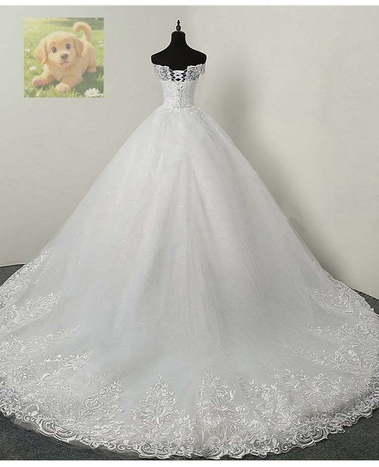 ドレス カラードレス サイズオーダー無料 オフショルダー プリンセスライン トレーン