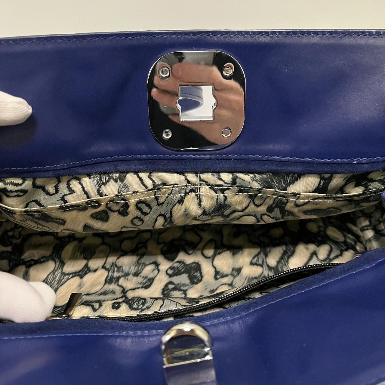 【極美品】LONGCHAMP ロンシャン クロコ型押し 2WAY ブルー 極美品】LONGCHAMP ロンシャン クロコ型押し 2WAY ショルダー