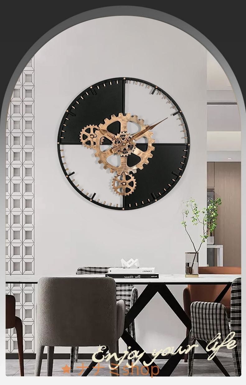 ラブブ　壁掛け時計 クリエイティブクラフトスタイルの鉄製壁掛け時計、壁掛けバー、文学的