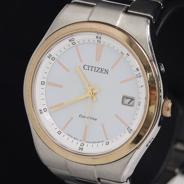 美品 CITIZEN シチズン H415 ホワイト シルバー ソーラー メンズ 2025