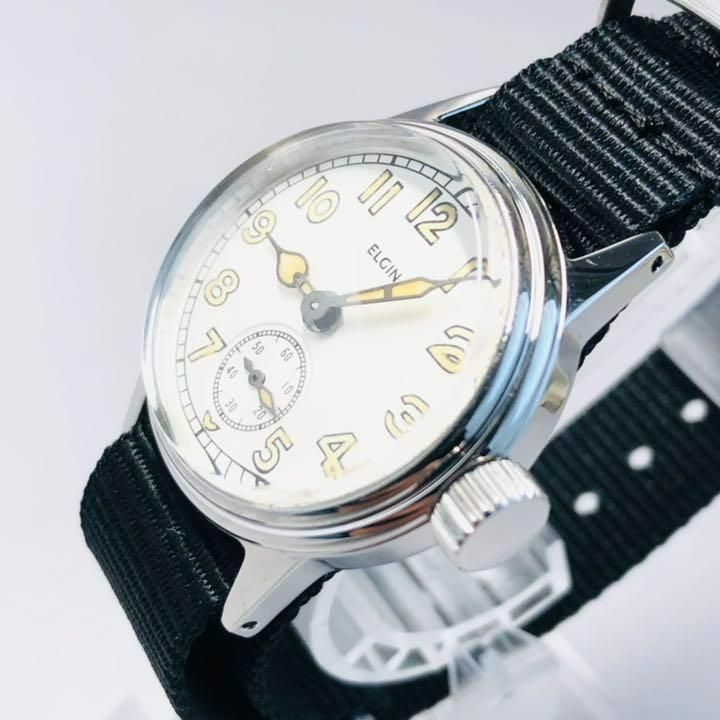 極美品・OH済】ELGIN/エルジン アンティーク WW2 ミリタリー 腕時計