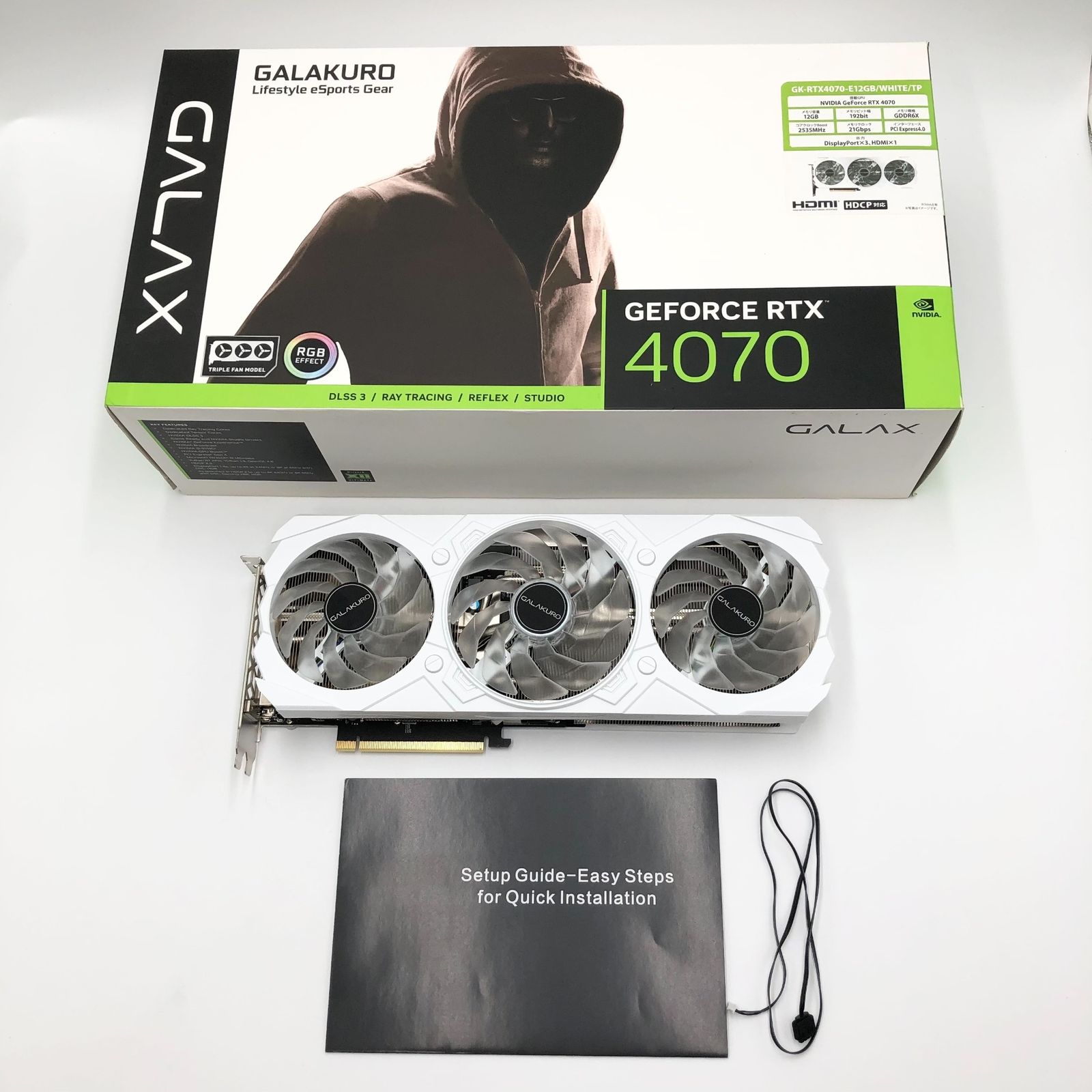 玄人志向 NVIDIA GeForce RTX4070 搭載 グラフィックボード GDDR6X 12GB 搭載モデル 正規品 GK-RTX4070-E12GB|WHITE|TP