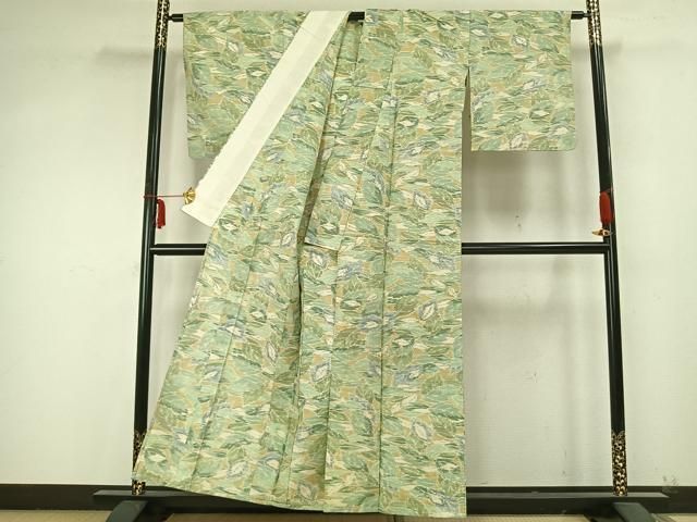 平和屋着物▽小千谷紬　単衣　葉尽くし　正絹　逸品　AABB2124fy 平和屋着物▽小千谷紬 単衣 葉尽くし 正絹 逸品 AABB2124fy - メルカリ