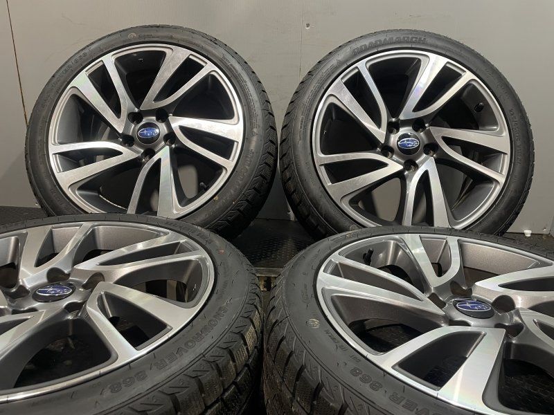 タイヤ走行短め ROADMARCH 225|45R18 スタッドレス SUBARU レヴォーグ 純正ホイール 18インチ 7.5J5HPCD114.3 55 22年製 MTR395