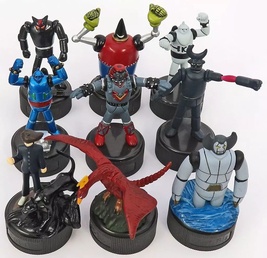 横山光輝ワールド　アニメキャラクター　ボトルキャップ 中古】ペットボトルキャップ ノーマル彩色9種セット 「横山光輝