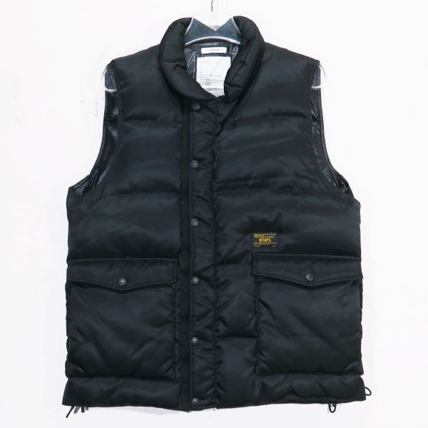 WTAPS ダブルタップス 11AW M-69/VEST.NYLON.TWILL 112SPDT-JKM01 サイド レースアップ ナイロン ツイル ダウン ベスト ブラック トップス サイズ3(L) deck