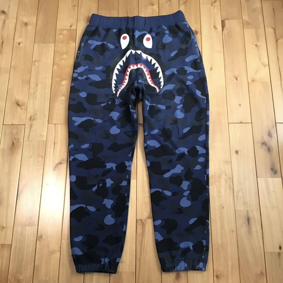 Blue camo シャーク スウェットパンツ Lサイズ a bathing ape BAPE