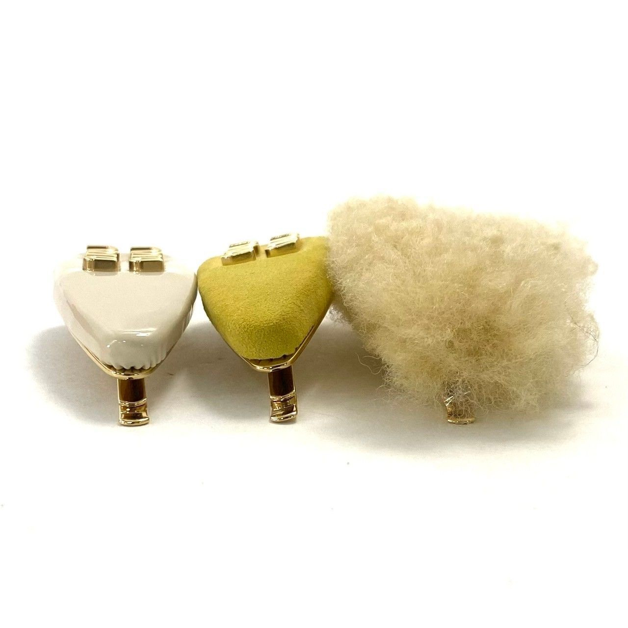 miu miu】5IF188 レザー スエード シアリング ヘアクリップ セット