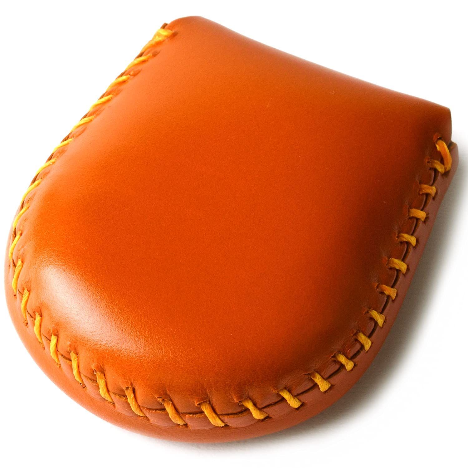 新品  小銭入れ メンズ 馬蹄型 手作り [東京下町工房] ハンドメイド コンパクト 使いやすさ (オレンジ Small)