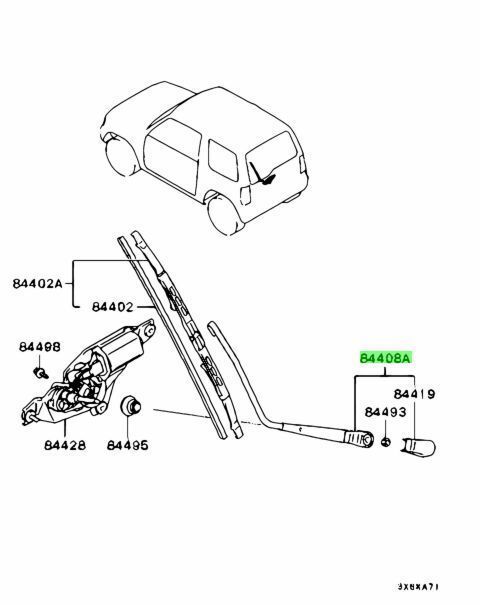 ○未使用 三菱 H53A H58A パジェロミニ 純正リアウィンドウワイパー アーム リアワイパー MITSUBISHI ARM ASSY RR  WINDOW WIPER - メルカリ