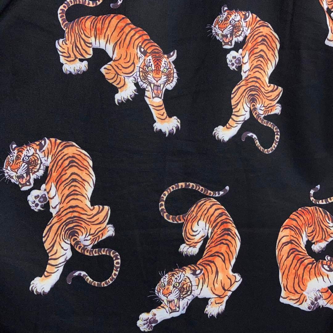 美品】WACKO MARIA アロハシャツ 半袖 開襟 レーヨン 虎 総柄 美品】WACKO MARIA アロハシャツ 半袖 開襟 レーヨン 虎 総柄