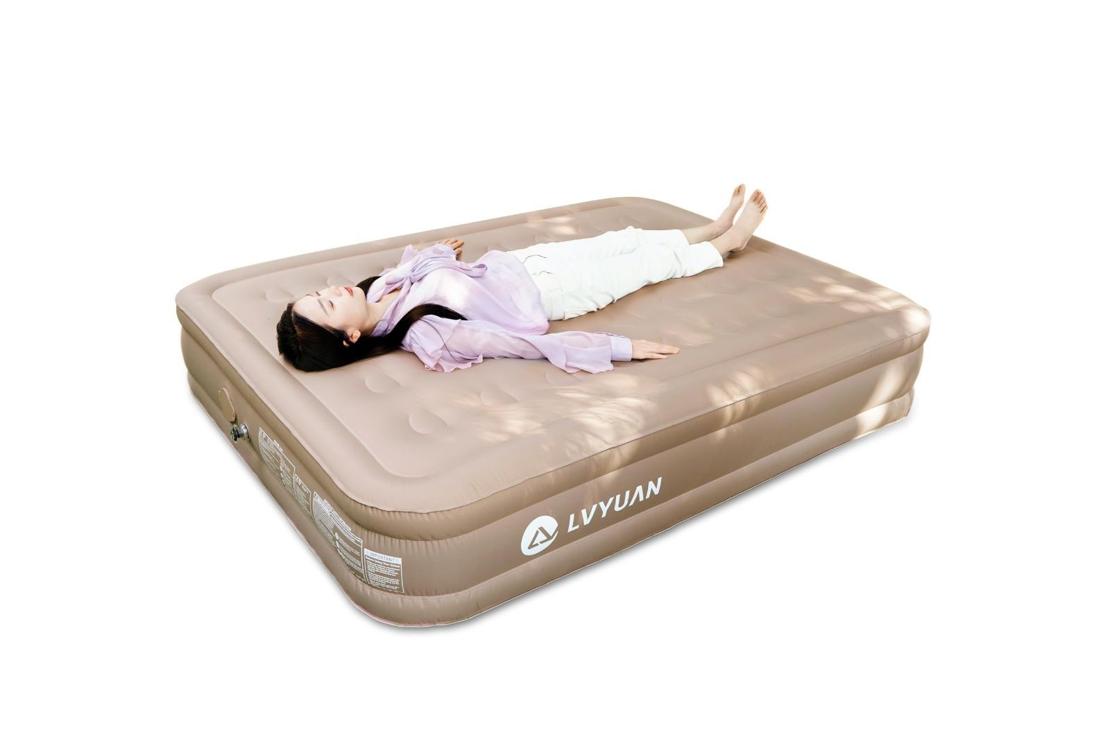 新品 LVYUAN（リョクエン）電動エアーベッド ダブルサイズ202*152*40cm 電動ポンプ内蔵 耐荷重300KG キャンプ用エアーマット エアーマットレス 予備ベッド コンパクトに収納 来客用 キャンプ アウ