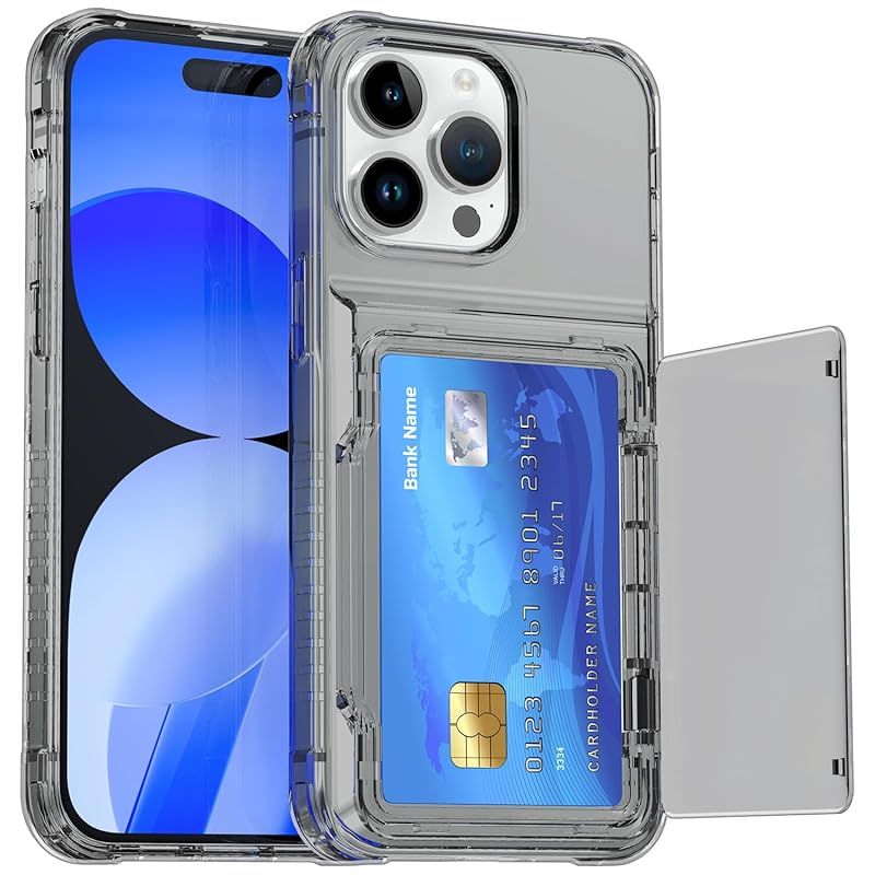 MuZiF iPhone 12 Pro Max 用 ケース クリア 米軍MIL規格の保護 カード