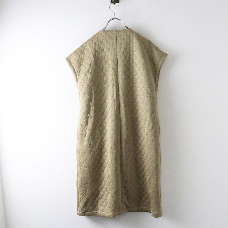2025SS パリドゥアオウネ PARIS DE AOUNE ミリタリーキルト膨れジャガードZIPロングベスト｜ベージュ 羽織り ジレ 2400014562347