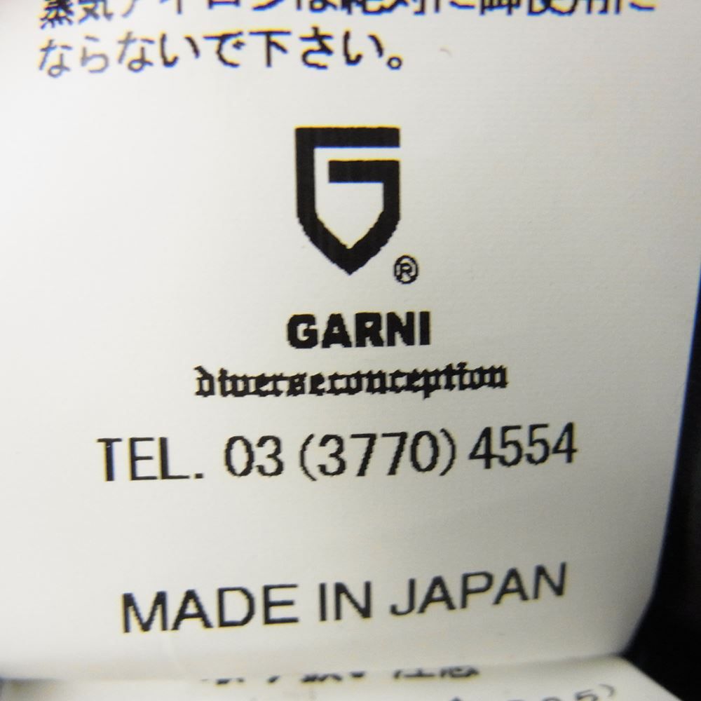 GARNI ガルニ レザージャケット GW10019 カウレザー スカルジップ リブ ブルゾン ブラック系 L