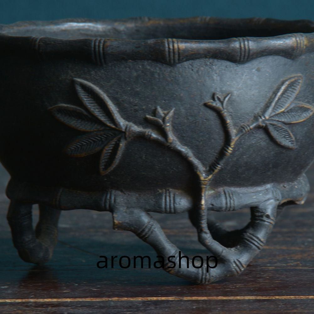 銅炉 香炉【福地洞天】 三足竹節紋香炉 宣徳炉 茶道香道具 工芸品 置物 銅炉 香炉【福地洞天】 三足竹節紋香炉 宣徳炉 茶道香道具 工芸