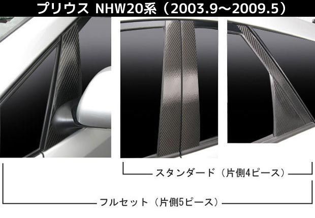 【smtb-F】【全国送料無料！】 ハセプロ　マジカルカーボン　ピラーセット 左右合計8枚　プリウス/PRIUS　NHW20系　（2003.9〜2009.5）  ブラック/ シルバー/ ガンメタ/ マットブラック/ レッド/ ピ