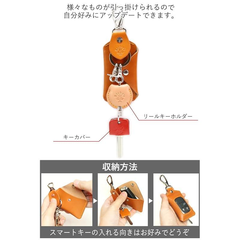 スマートキーバッグホルダー Mサイズ 栃木ブルー Ricky s 単体 全機種対応 スマートキー クリア窓 窓付き キーケース キーレス ケース キーカバー 玄関扉 鍵 家 ドアキー YKKAP LIXIL 三協アルミ 本革 革 レザー 栃木レザー BRIGHTFACE_UK