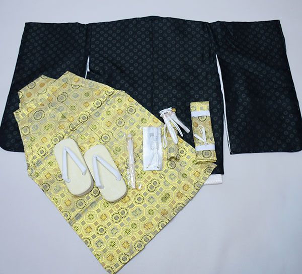 七五三 五歳 男児 羽織 袴フルセット おりびと 黒地 ラメ入り NO34417