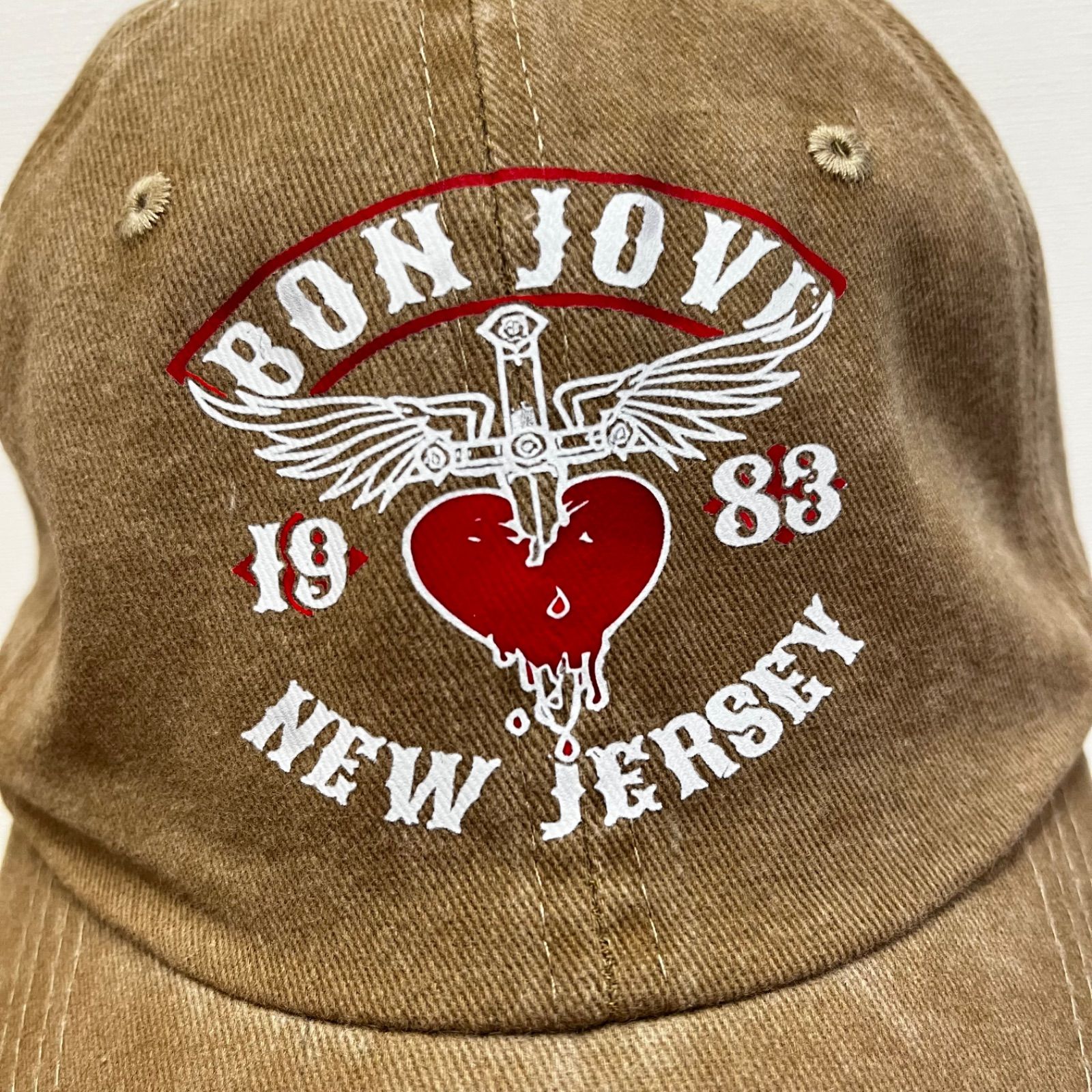 新品】BON JOVI ボンジョヴィボンジョビ ベースボールキャップ ヴィンテージ ビンテージ ユーズド風 キャップ 帽子 アメカジ ロック メタル  グランジ バンド ベージュ - メルカリ