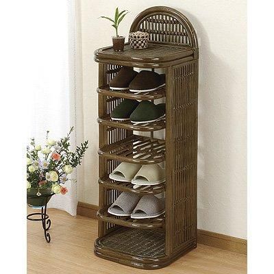 5営業日で発送 今枝商店 籐スリッパラック ブラウン R296B