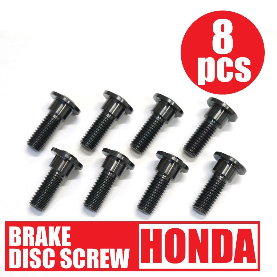 ホンダ車用 64チタン合金製 フロントリアブレーキディスクボルト8本セット 黒 ブラック グロム JC61 JC75 フォルツァ MF06 MF08 モンキー125