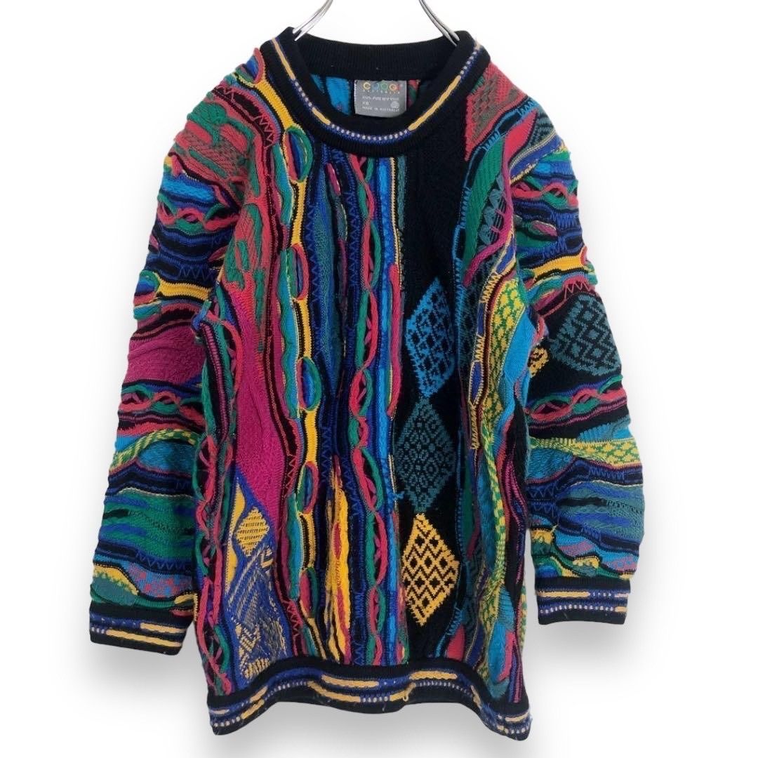 COOGI　クージー　マルチカラー　3Dニット　オーストラリア COOGI 3Dニット Vネックセーター マルチカラー クージー | DUFF
