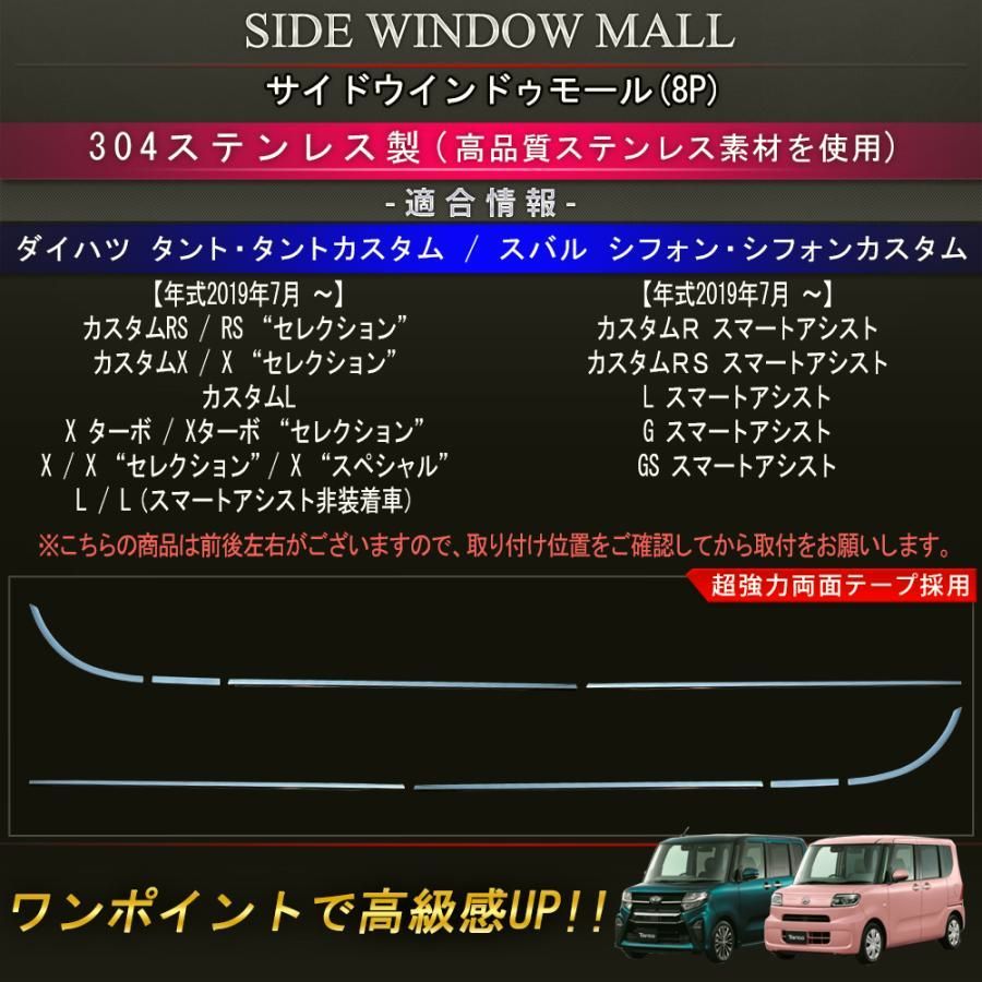 ギフトに最適。 タント LA650S LA660S ウィンドウトリム ドレスアップ エアロ カスタムパーツ DAIHATSU TANTO TANTO CUSTOM