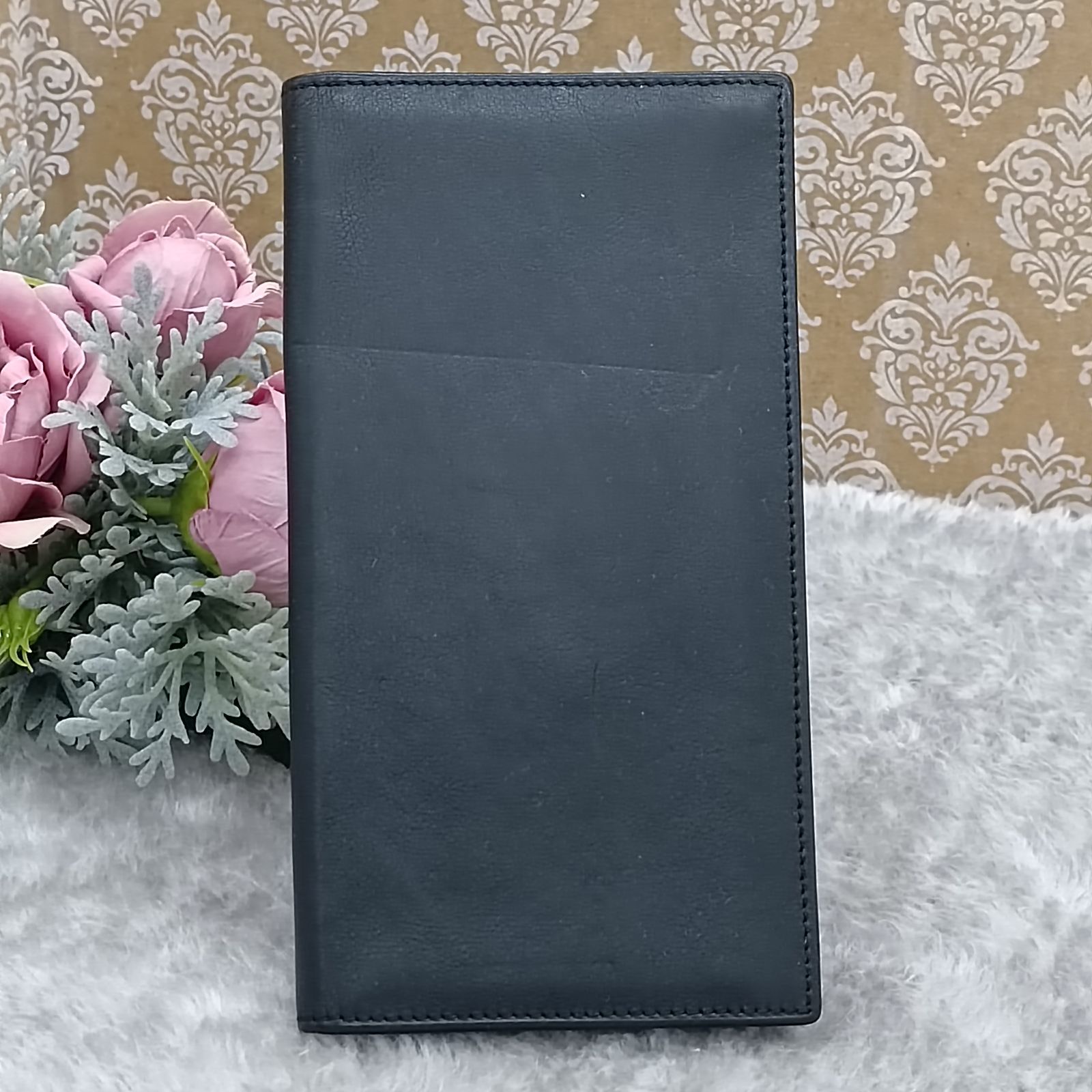 BVLGARI》ブラックレザー長財布