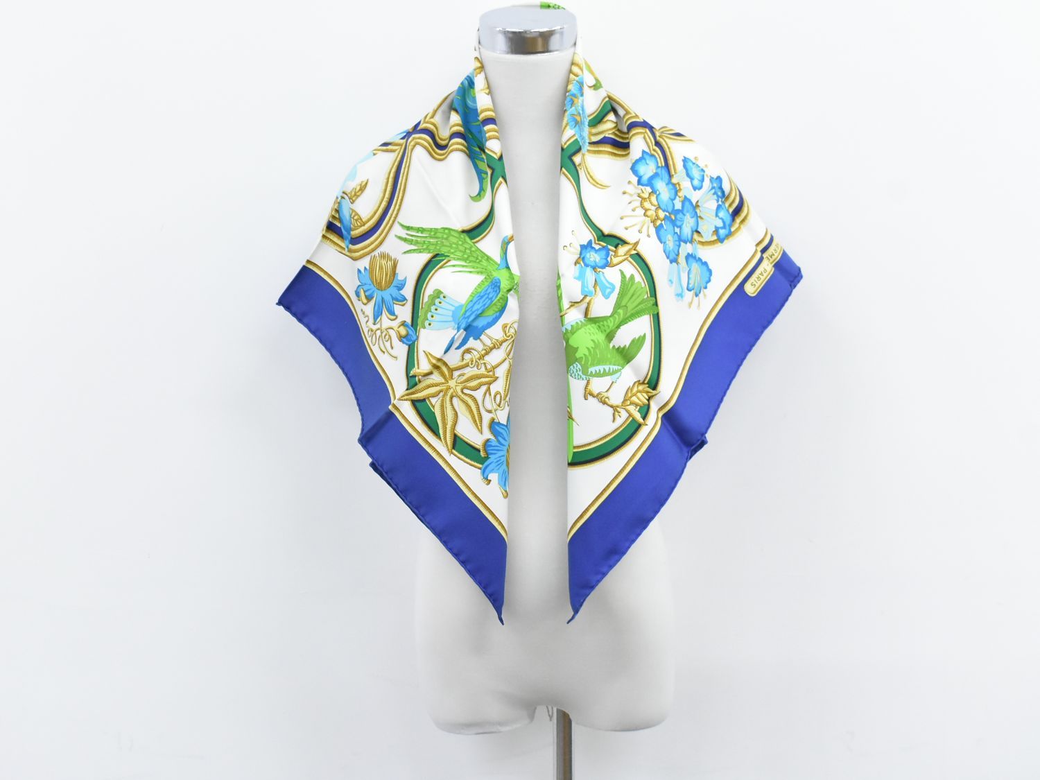 本物 エルメス HERMES スカーフカレ カレ90 Caraibes カリブ 推定  