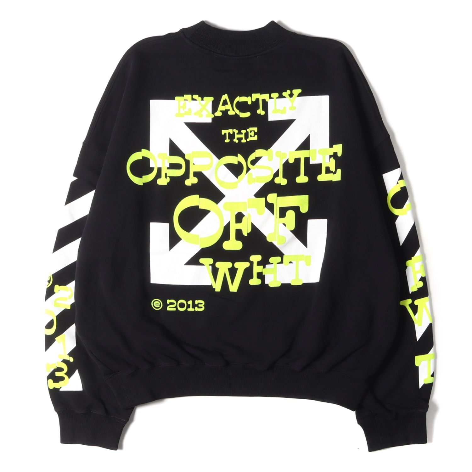 美品 OFF-WHITE オフホワイト スウェット サイズ:XL 23SS アロー ロゴ グラフィック オーバーサイズ スウェット OPPOSITE  ARR BOXY CREWNECK ブラック 黒 トップス カットソー トレーナー ブランド