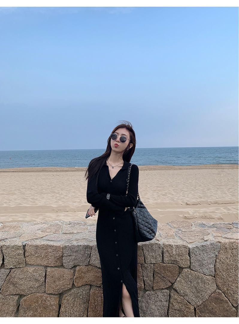 春のお出かけVネックセクシーロングカーディガン 女子会デートに最適