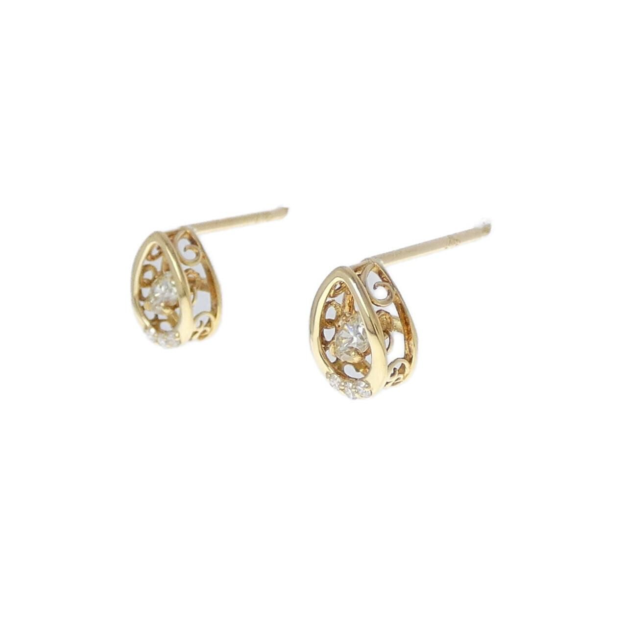 K18YG ダイヤモンド ピアス 0.18CT