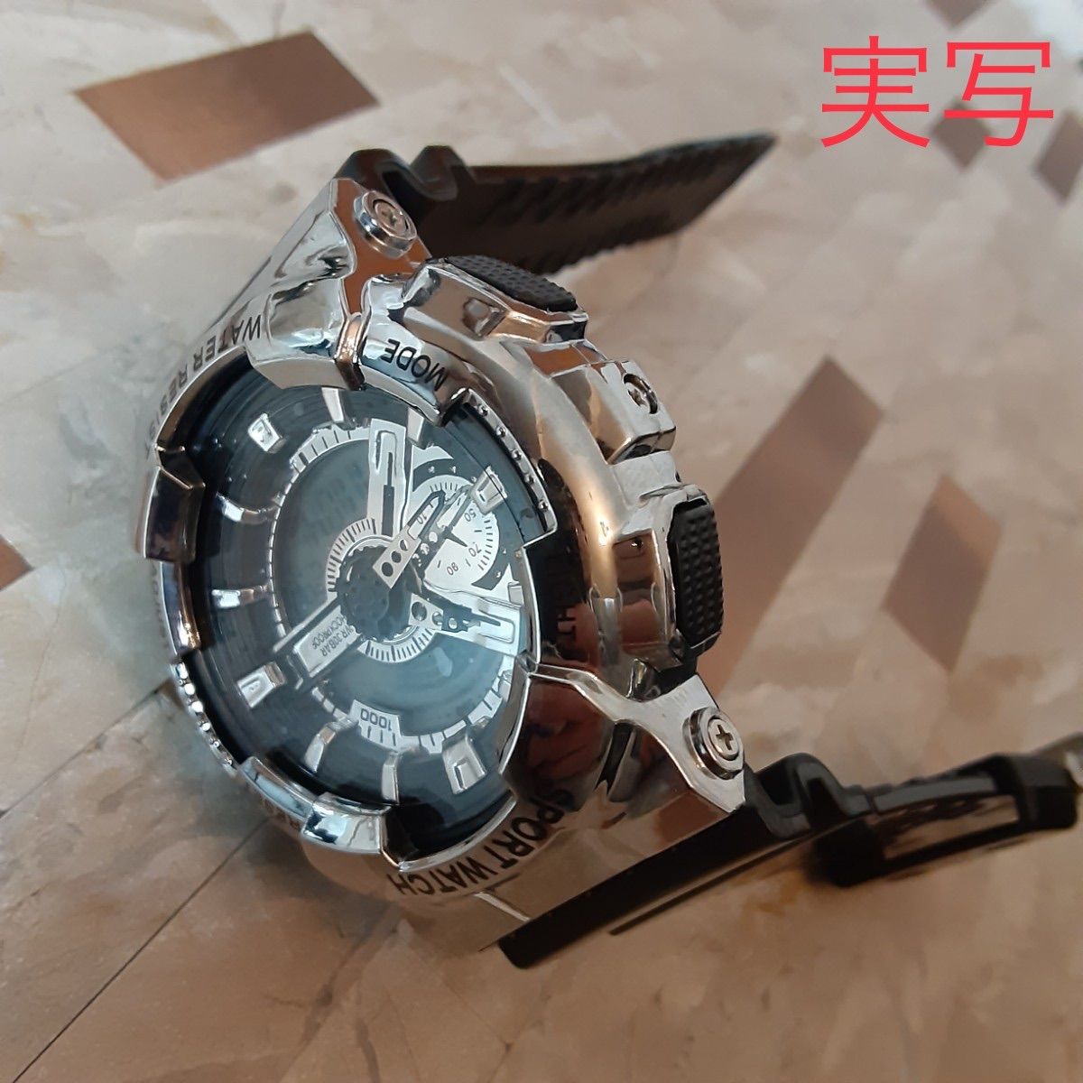 ⑧海外 ★アナログ✖️デジタル★ 腕時計デジタル 多機能 LED シルバー-7