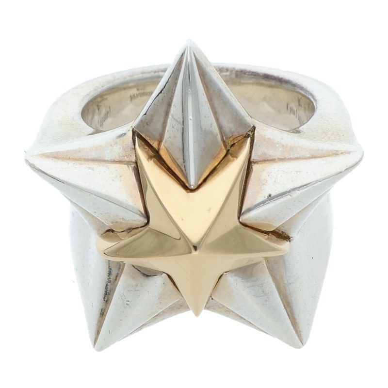 ウルフズヘッド ×ウノピュウノウグァーレトレ 1piu1uguale3 K18コンビスターリング メンズ 9.5号