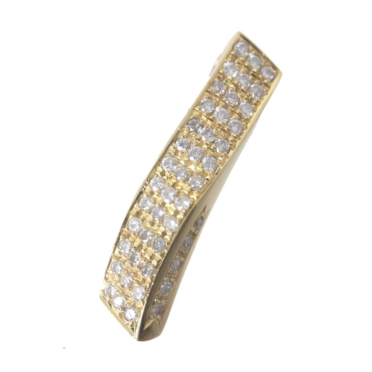 K18 ゴールド デザイン ダイヤ ペンダント トップ 0.60ct 3.6g KA B