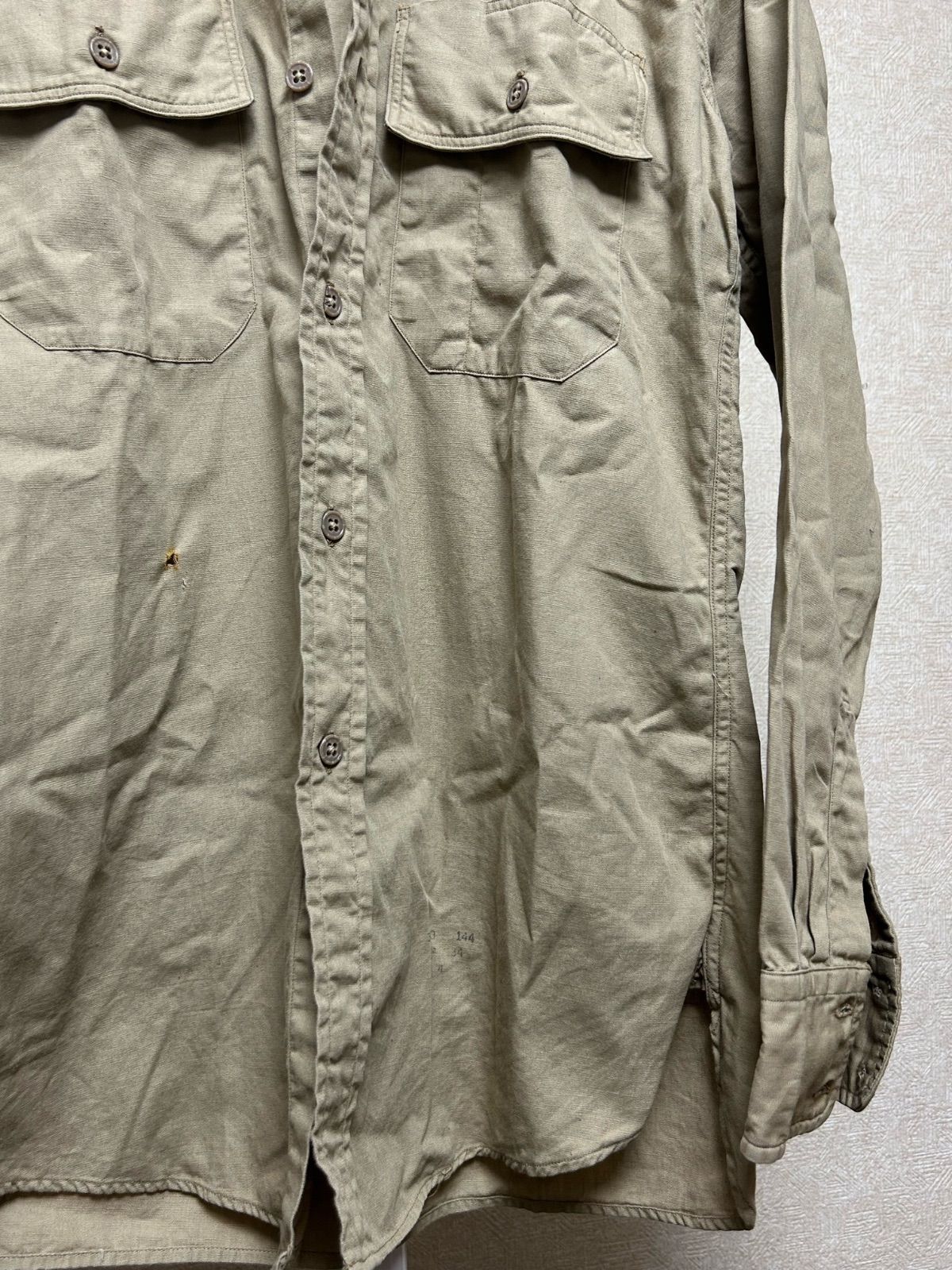 50 s.U.S.A.製ロックシルエットワークシャツ黄金サイズ14.5ステンシル