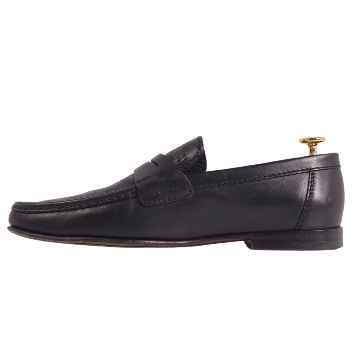 美品 ルイヴィトン ダミエ モカシンローファー黒 6 1/2 美品 ルイ 美品 ルイヴィトン ダミエ モカシンローファー黒 6 1/2 美品 ルイ