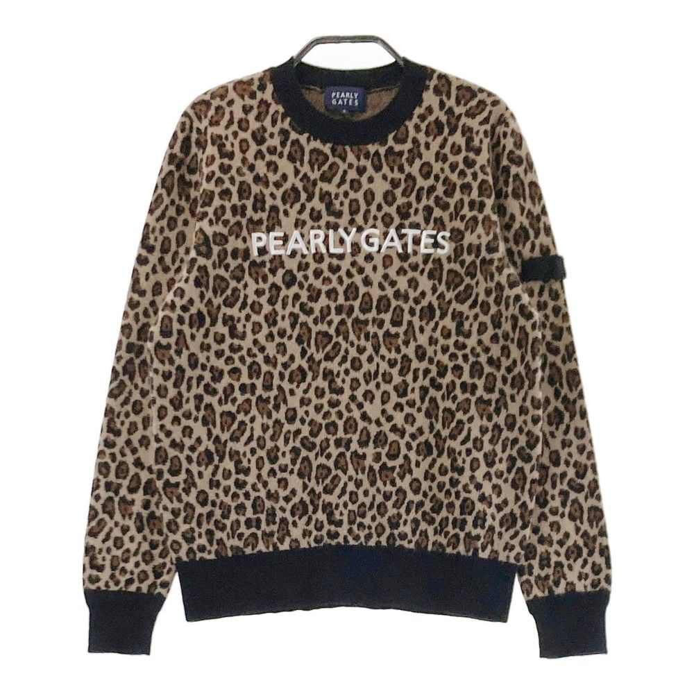 サイズ：0 PEARLY GATES パーリーゲイツ 2022年モデル カシミヤ混 ニットセーター レオパード柄 ブラウン系 [240101347033] ゴルフウェア レディース ストスト